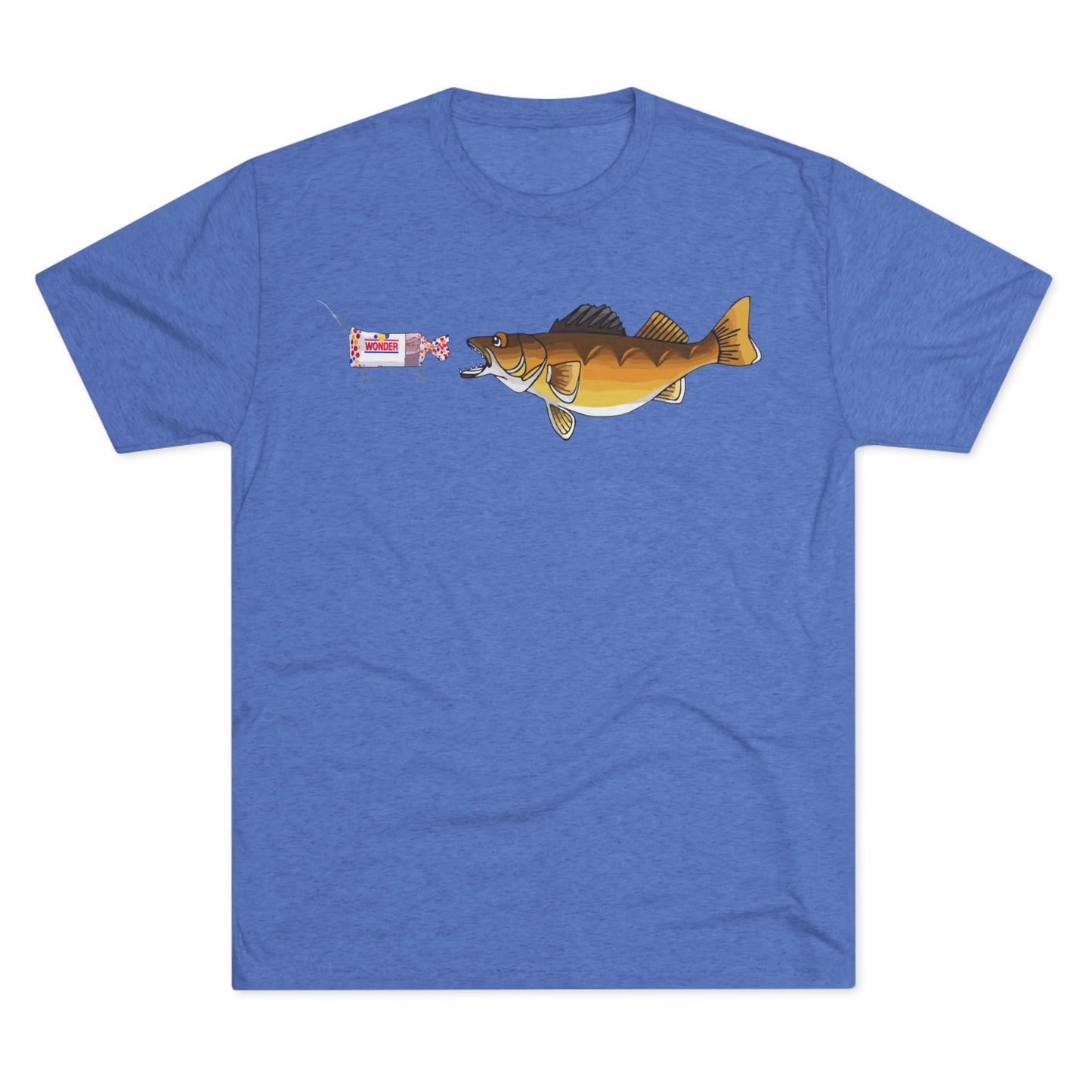 Walleye Chasing Wonderbread Bandit Tri-Blend Crew Tee