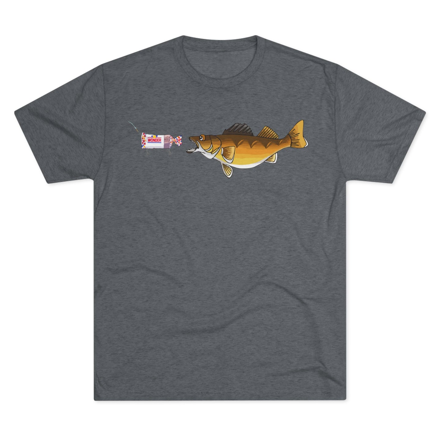 Walleye Chasing Wonderbread Bandit Tri-Blend Crew Tee