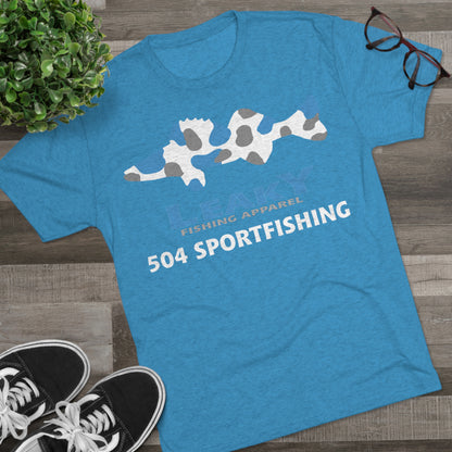 504 Sportfishing Blue Camo Crew Tee