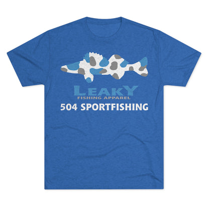 504 Sportfishing Blue Camo Crew Tee