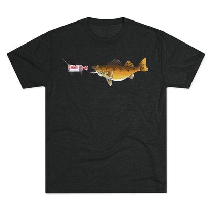 Walleye Chasing Wonderbread Bandit Tri-Blend Crew Tee