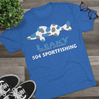 504 Sportfishing Blue Camo Crew Tee