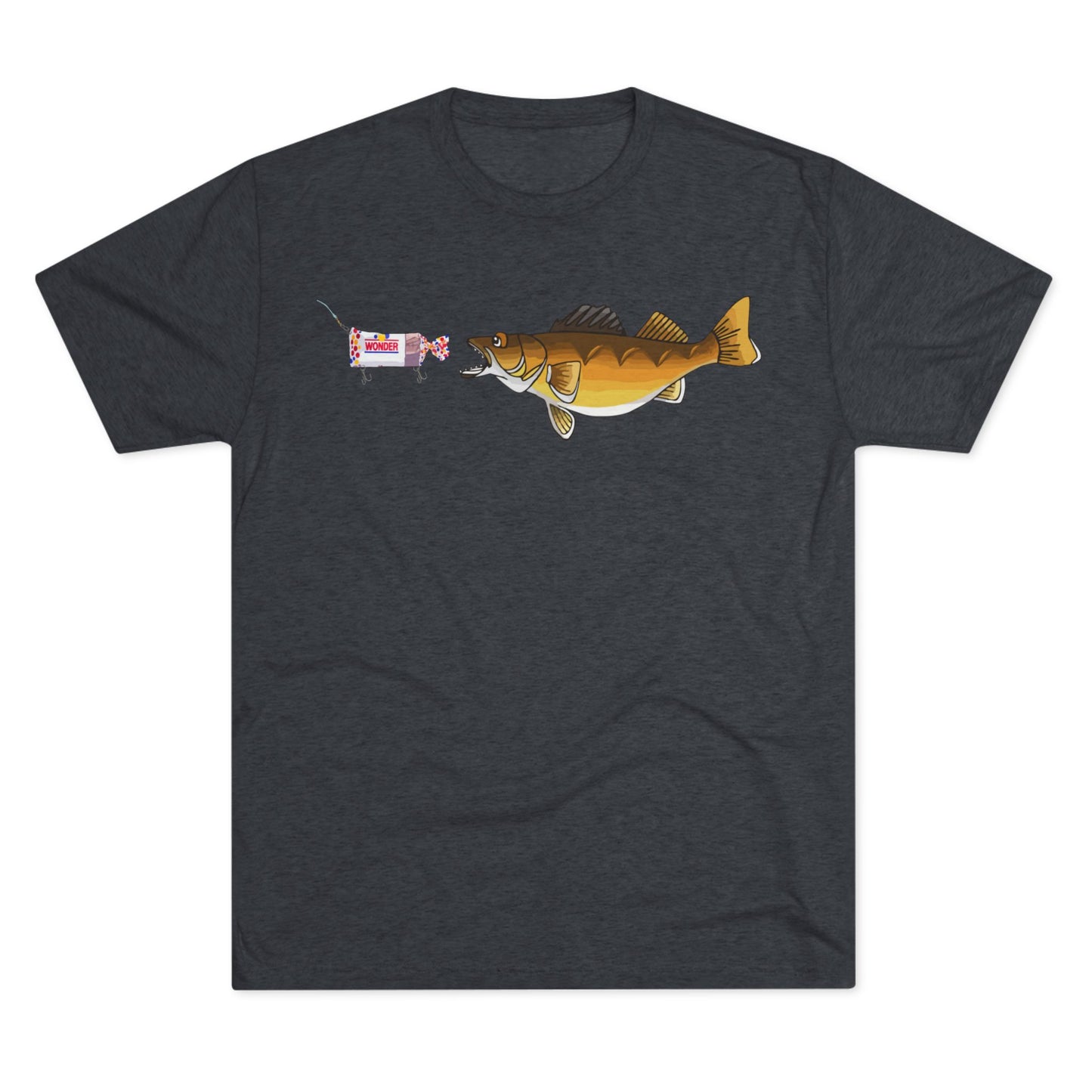 Walleye Chasing Wonderbread Bandit Tri-Blend Crew Tee