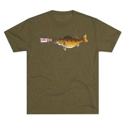 Walleye Chasing Wonderbread Bandit Tri-Blend Crew Tee