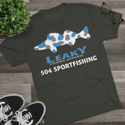 504 Sportfishing Blue Camo Crew Tee