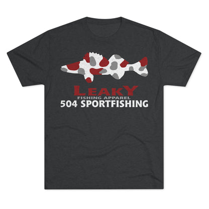 504 Sportfishing Red Camo Crew Tee